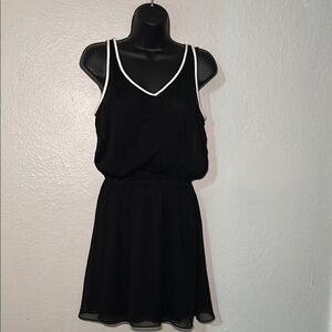 Express Black Mini Dress with White Accents
